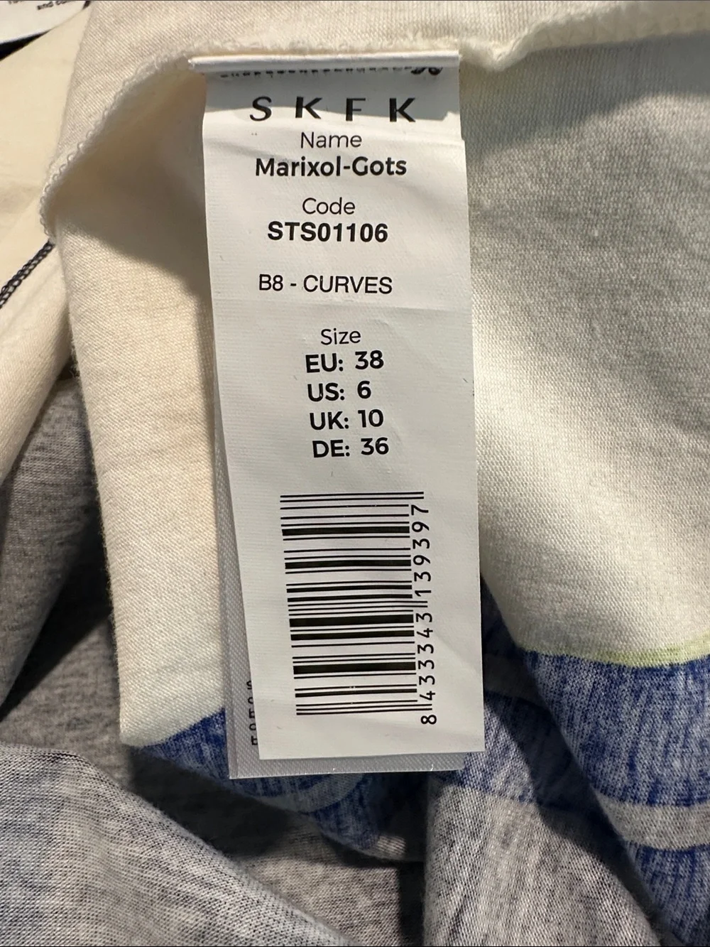 NWT SKFK Marixol-Gots Curves Print Cap Sleeve Organic Cotton Top Size 6 - Picture 8 of 8